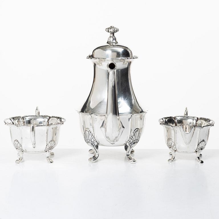 Coffee service, 3 pieces, silver, Dahlström and Co, Örebro 1935.