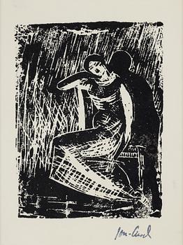 John Jon-And, etching and a linolium cut, signed.