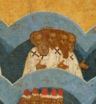 Ikon, "Alla heligas sabbat", Novgorodskolan ca 1500.