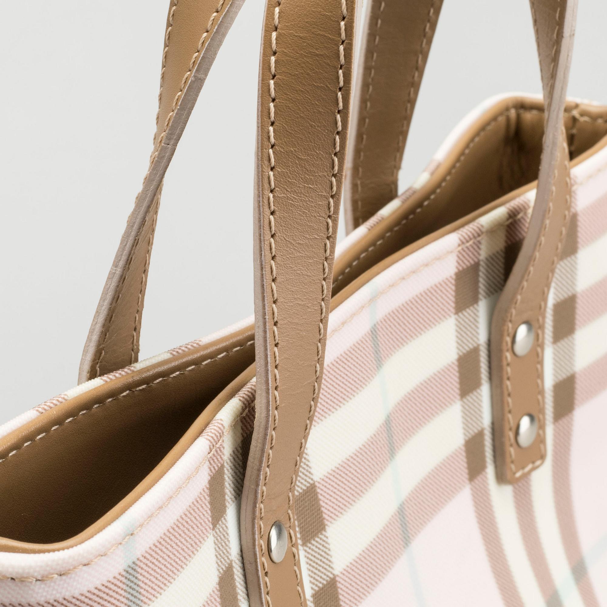 BURBERRY small handbag Pink Nova check canvas.