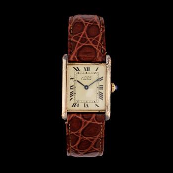 CARTIER, "Tank", förgyllt sterlingsilver, sent 1900-tal.