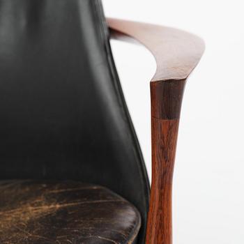 Ib Kofod-Larsen, a rosewood "Elizabeth" easy chair, cabinetmakers Christensen & Larsen, Denmark, 1950s-60s.