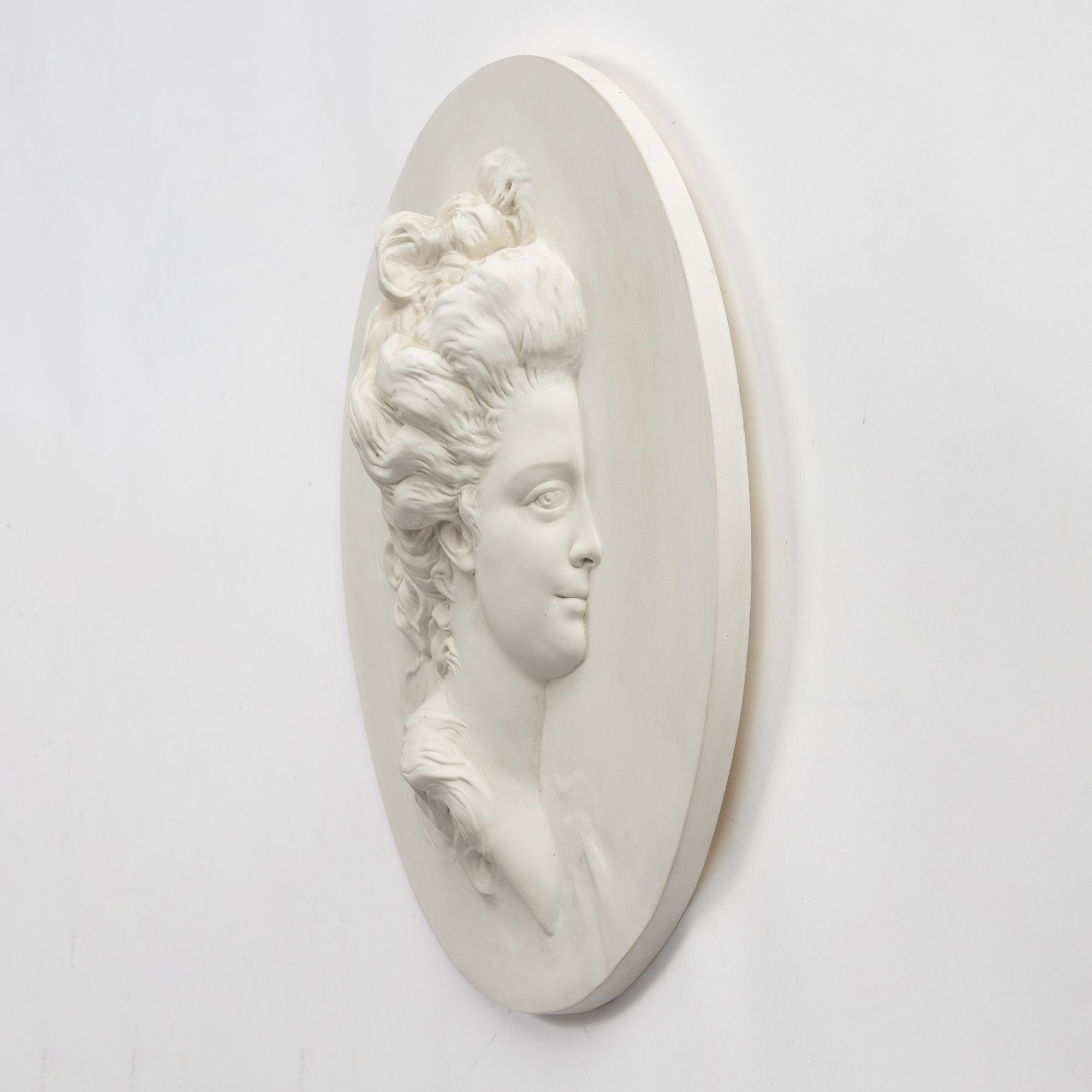 Johan Tobias Sergel, after, late 20th century, portrait medallion, "Sofia Magdalena" (1746-1813).
