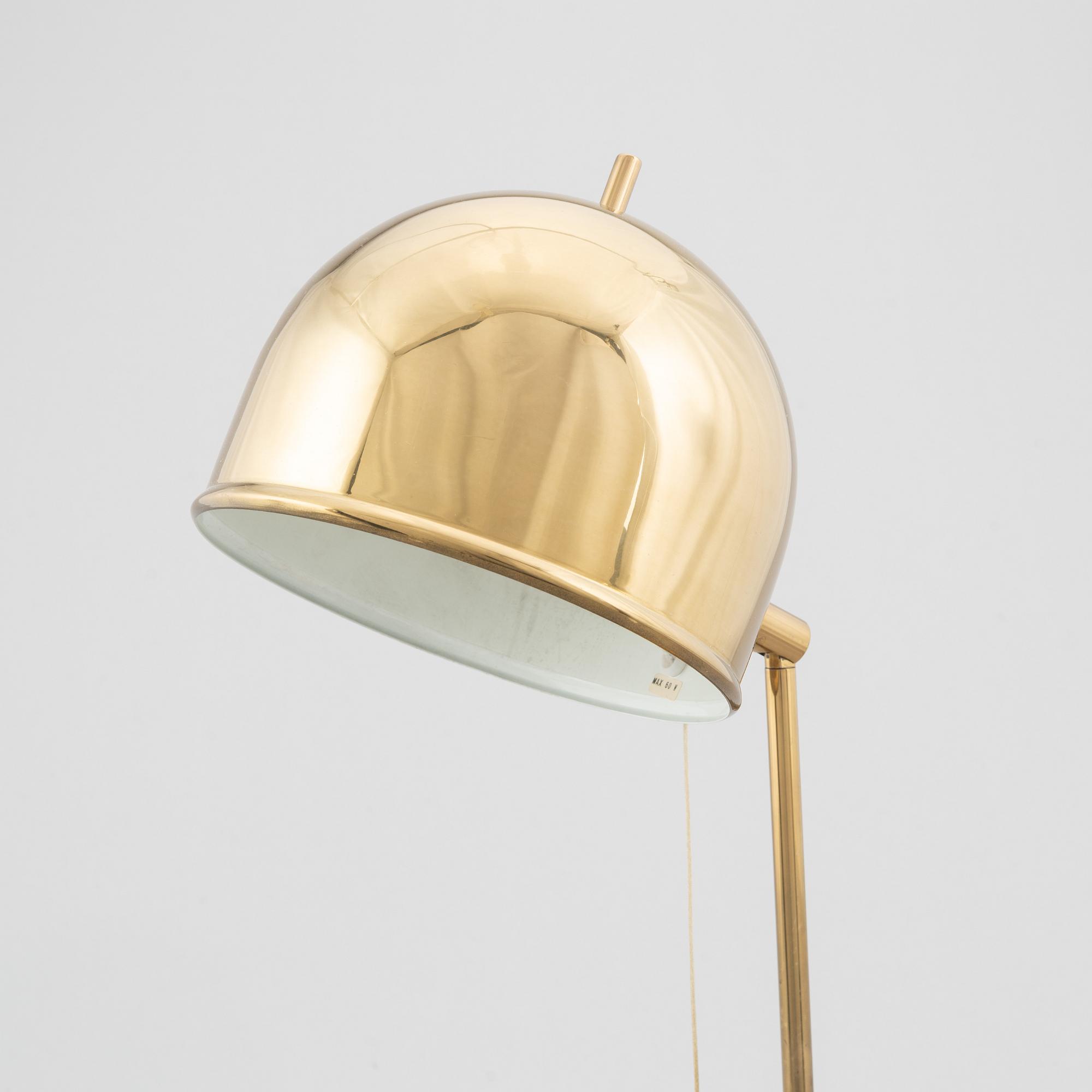 Eje Ahlgren, a pair of brass table lamps, model 'B-075', Bergboms, Sweden, 1960-70s.