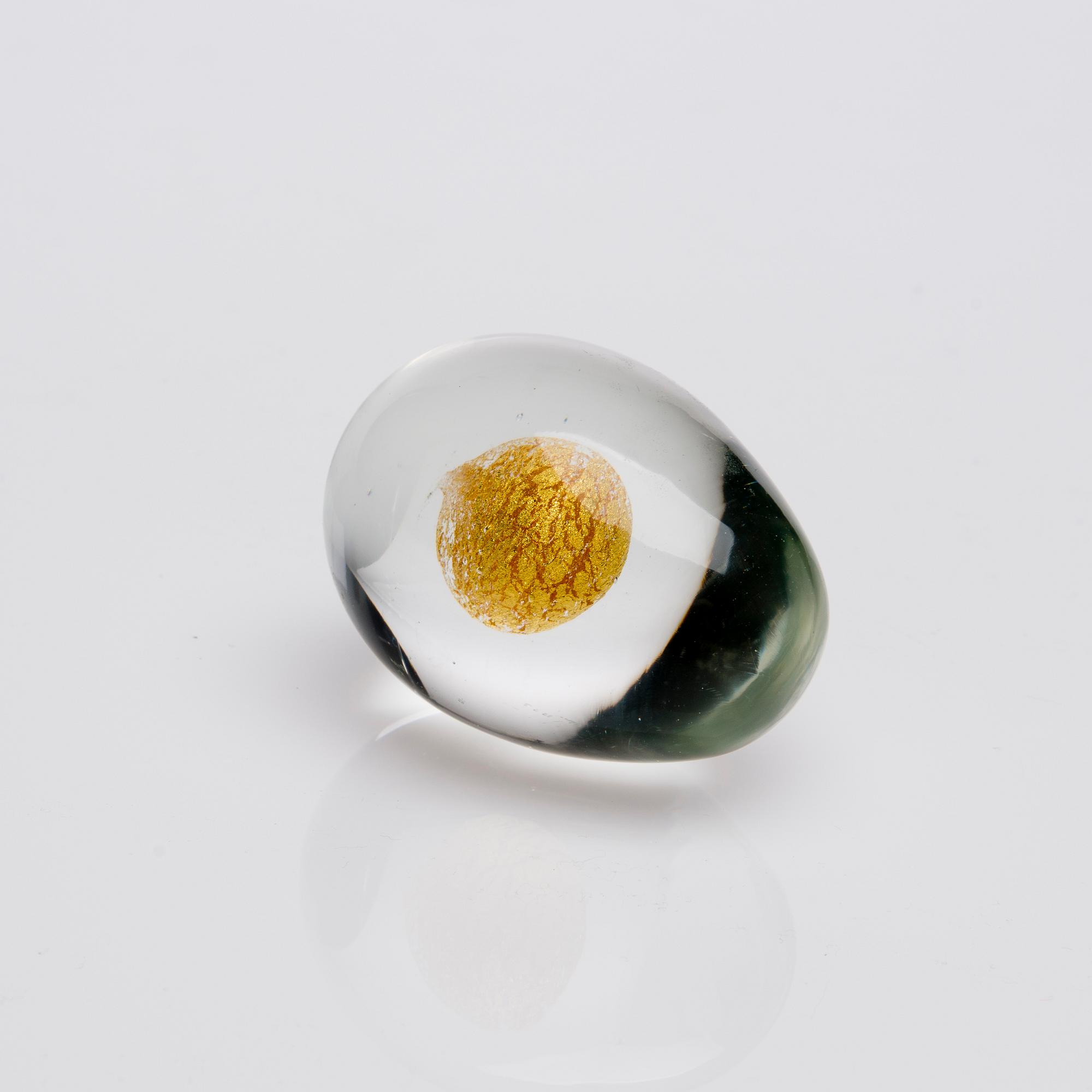 DEKORATIONSÄGG, glas, Tapio Wirkkala, signerad Venini, Italia. 1960-talets mitt.