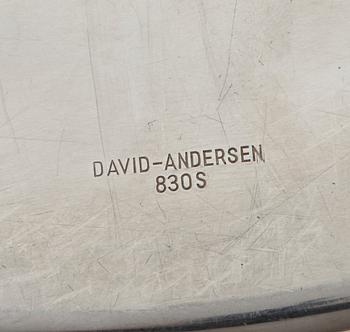 BRICKA, silver, David Andersen, Norge, 1900-talest andra hälft. Vikt ca 770 gram.
