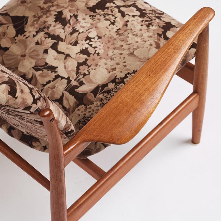 Finn Juhl, a pair of "FD 136" easy chairs, France & Daverkosen, Denmark, 1950s.