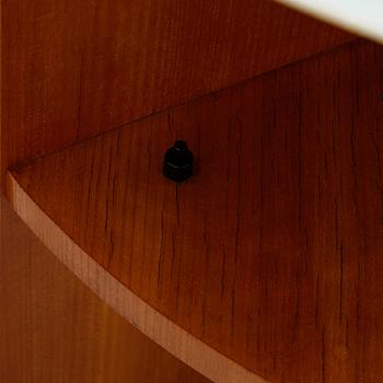 Bo Notini, a Swedish Modern elm veneered and etched glass coffee table from Glössner & Co, 1940's.