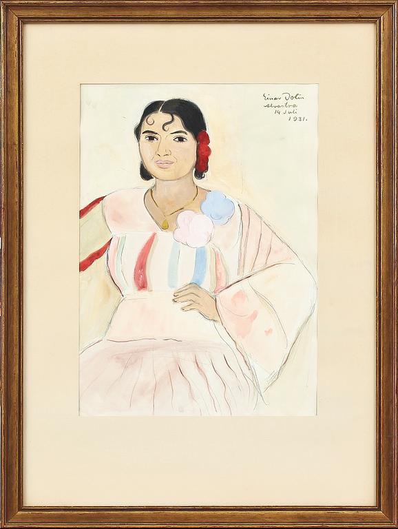 EINAR JOLIN, akvarell, sign o dat 14 juli 1931.