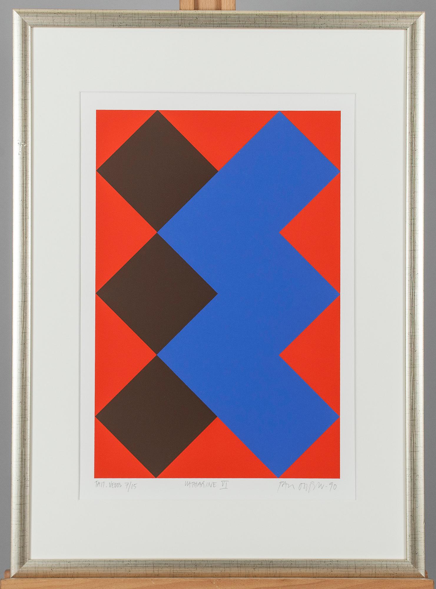 PAUL OSIPOW, serigrafi, signerad, daterad -90 och numrerad Tait. vedos 7/15.