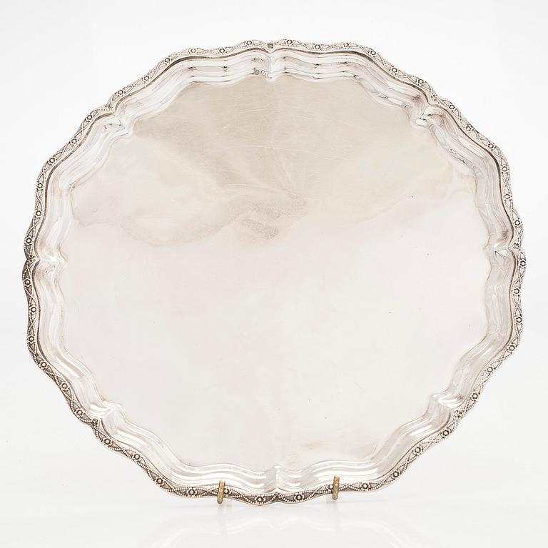 A silver tray, Egypt, latter half of the 20th century.