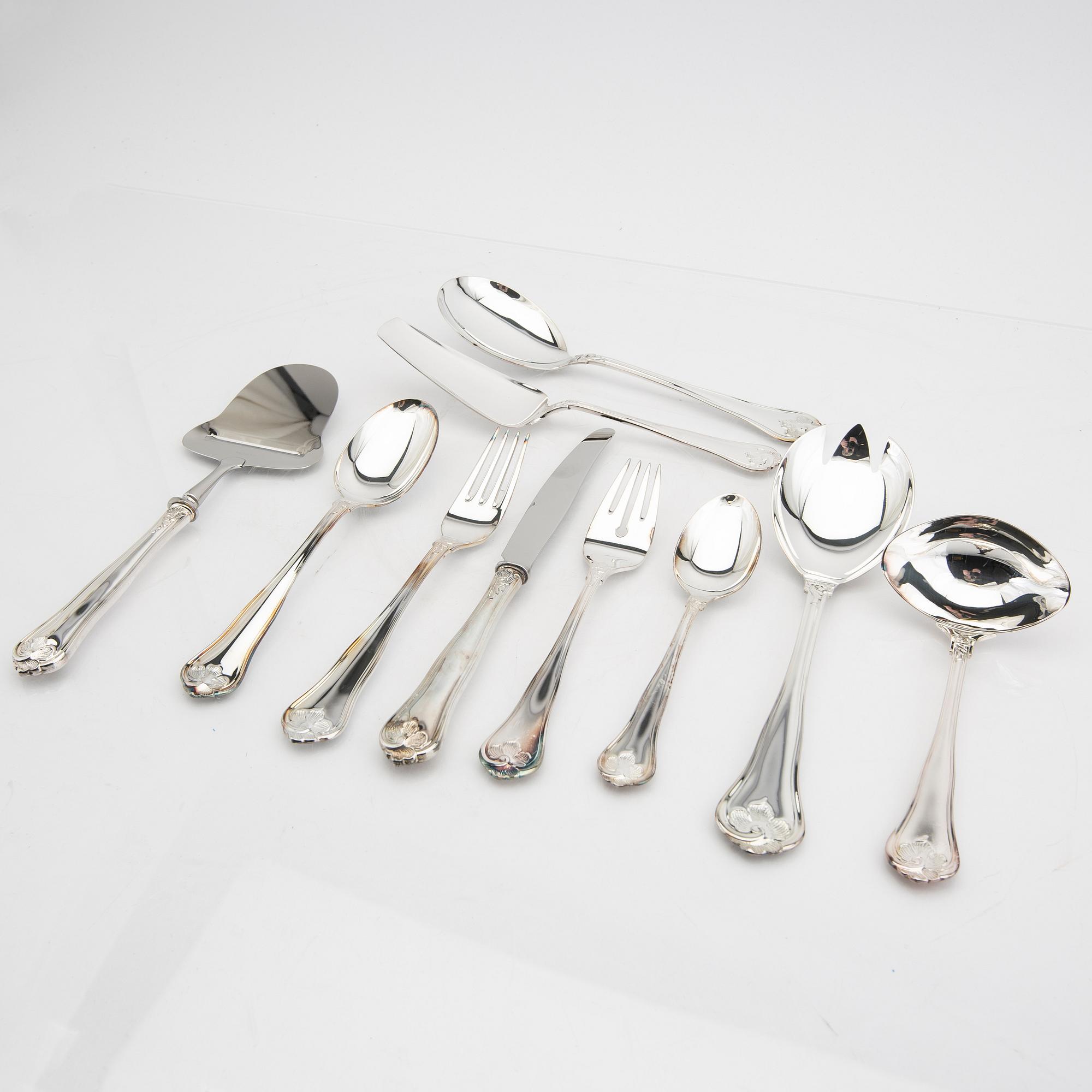 A Swedish 20th century set of 45 pcs of silver cutlery mark of Gense Eskilstuna 1999 total weight 2854 grams.