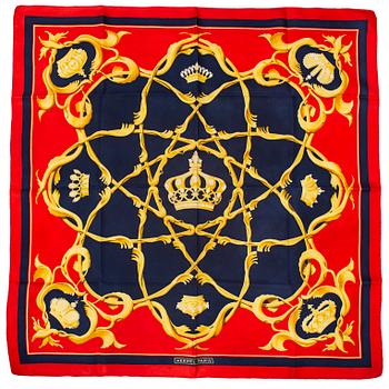 HERMÈS, scarf, "Crown/Couronnes", Julie Abadie, original issue 1969.