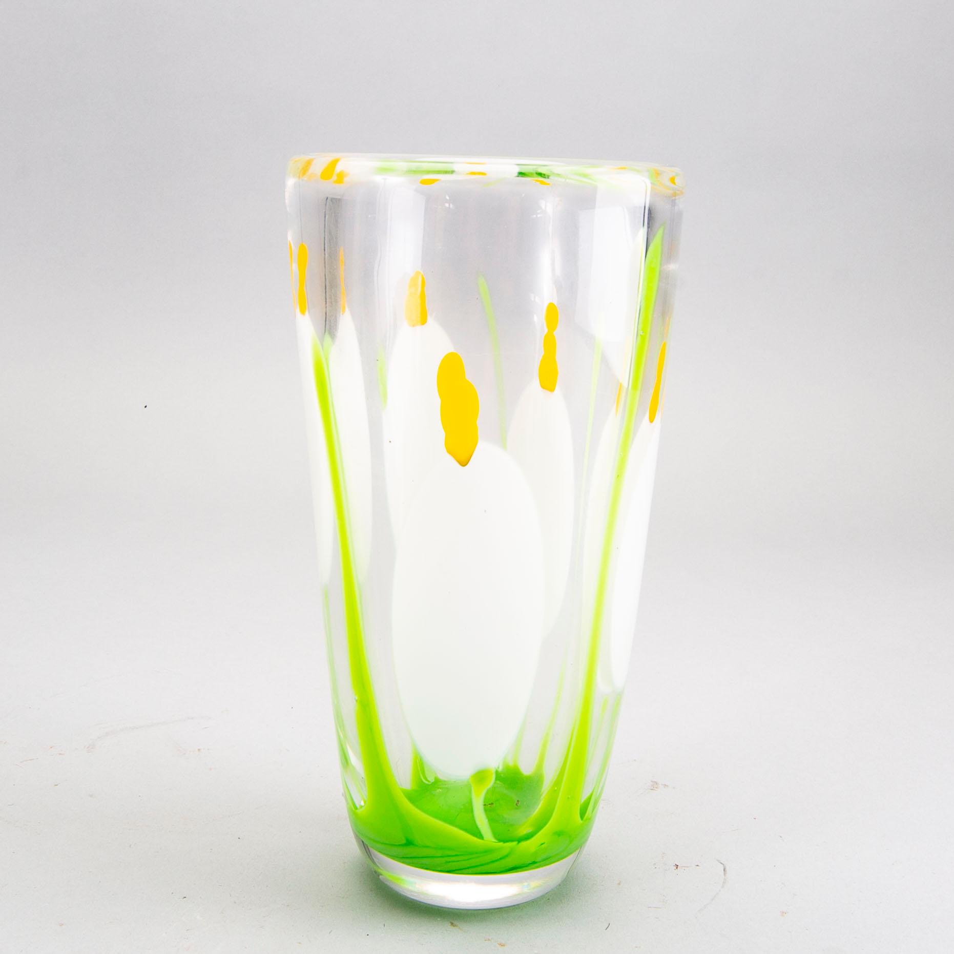 Elna Melusine Jolom, a signed and dated glass vase 2014.