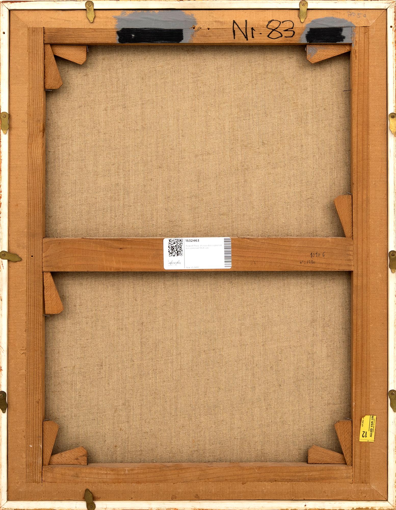 August Puig, olja på duk signerad och daterad 1959.