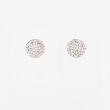 Earrings, 18K white gold with brilliant-cut diamonds.