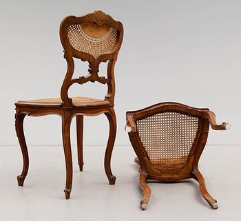 STOLAR, 1 par, rokokostil, 1900-talets mitt.