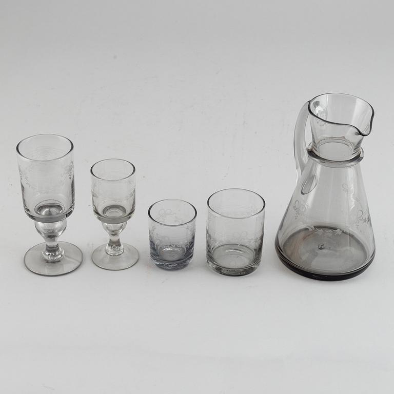 A Swedish Reijmyre glass service, 20th Century. (43 pieces).