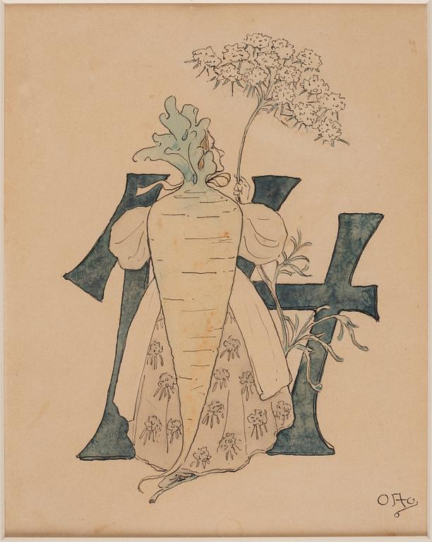 Ottilia Adelborg, "Blomstersiffror med rim", 20 + 1 pcs.