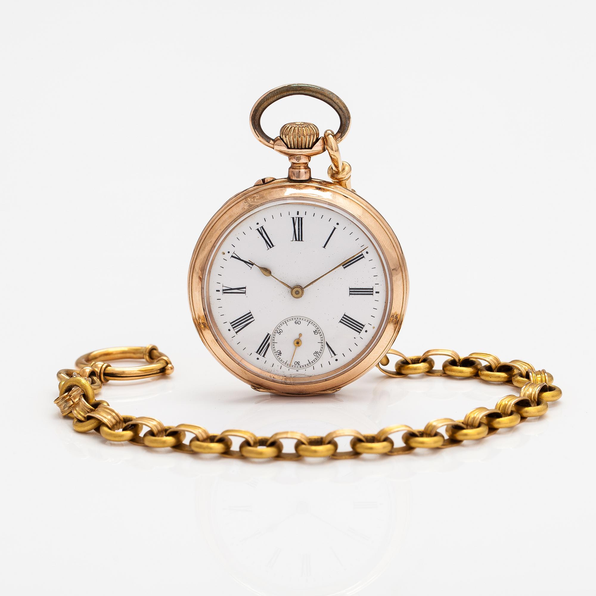 Fickur, 50 mm, kedja av Wilhelm Pettersson, Åbo 1884.