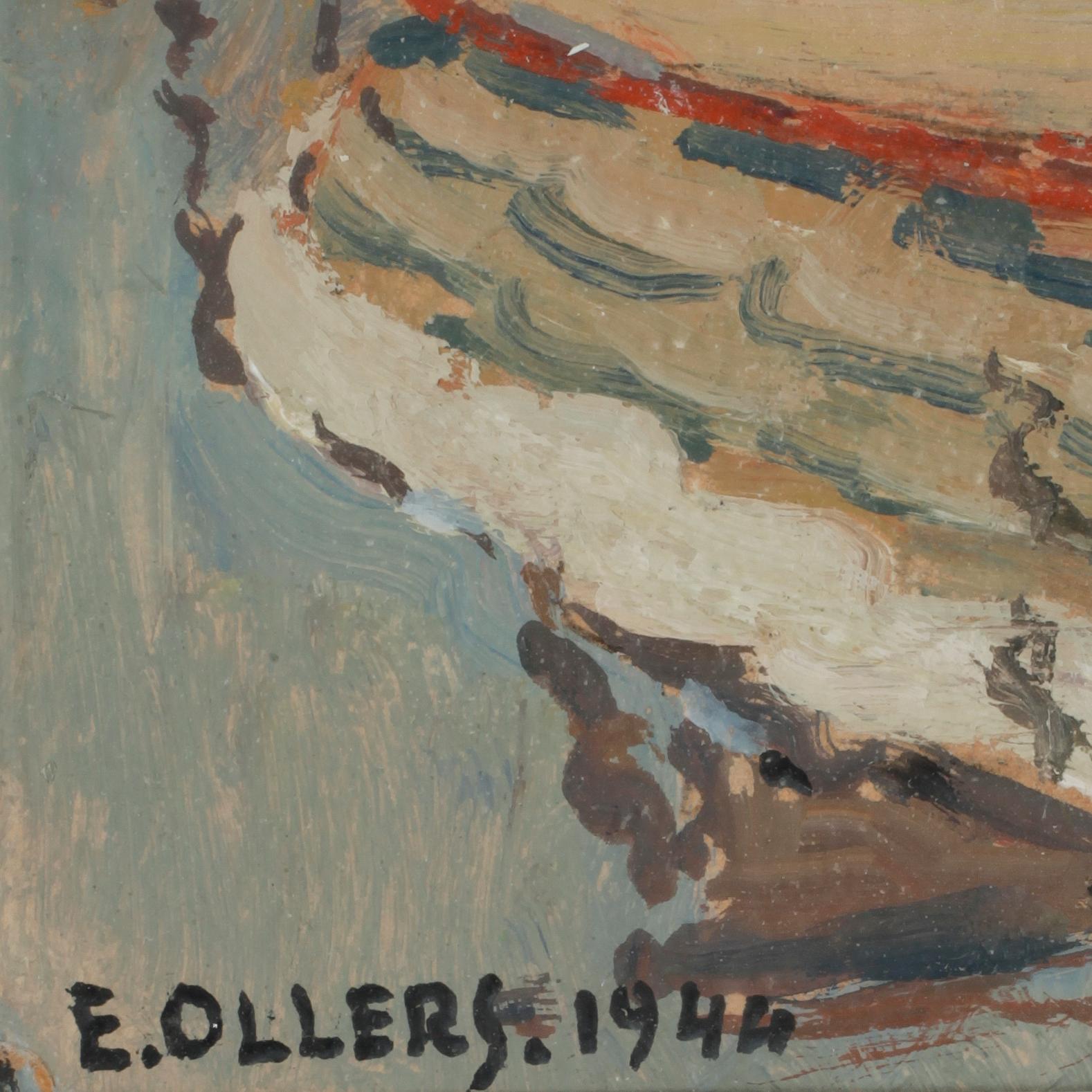 EDVIN OLLERS, olja på pannå, sign o dat-1946.