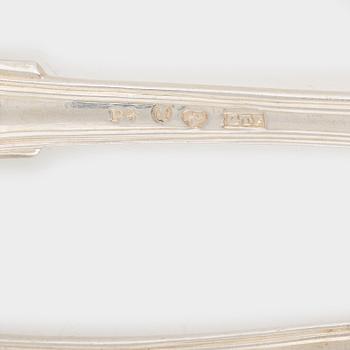 A set of eleven Swedish silver table spoons, mark of Gustaf Theodor Folcker, Stockholm 1845-46.