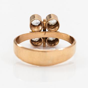 Ring och hänge, 14K guld och syntetsika spineller. Finland 1965 och 1966.
