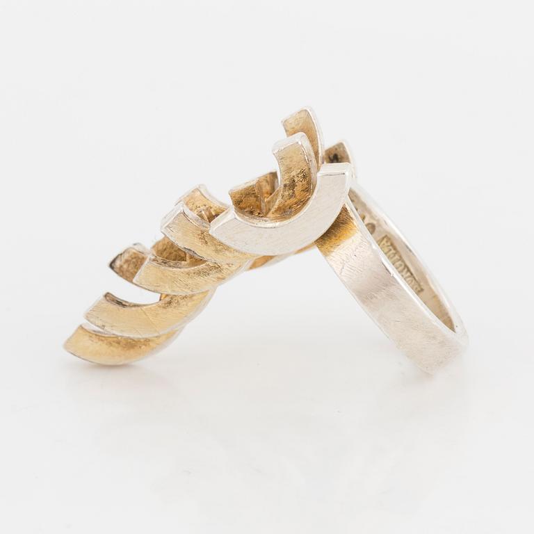 RICHARD WATERVAL, a sterling silver ring from Atelier Borgila, Stockholm, 1975.