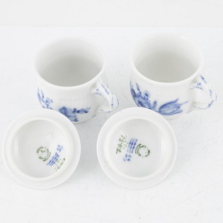 Twelve custard cups and five porcelain platters, Royal Copenhagen, Denmark.