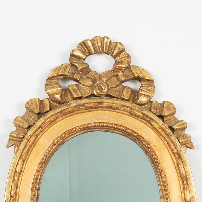 Spegellampetter, ett par, för ett ljus, Sverige, omkring år 1800, Sengustavianska.