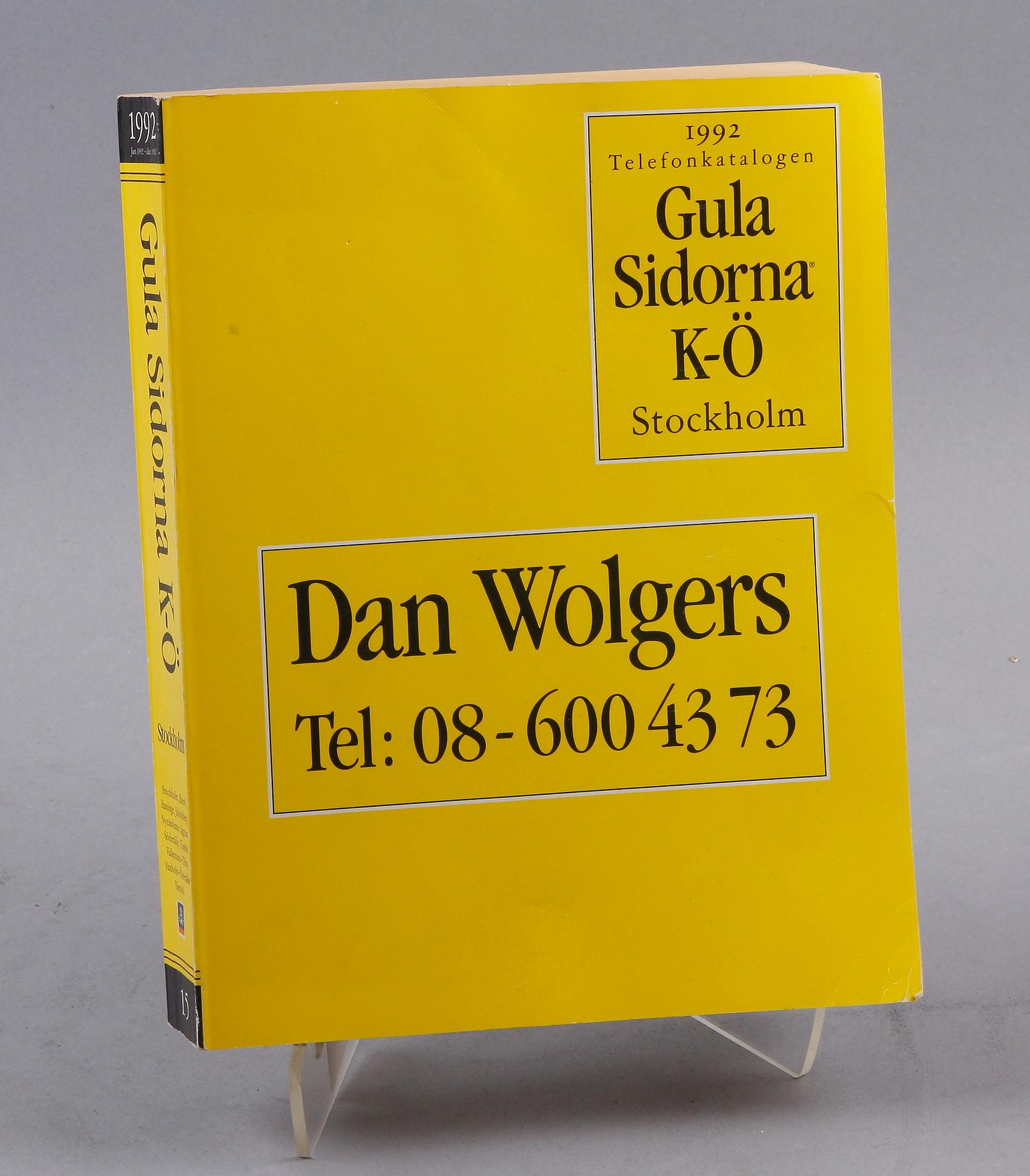 TELEFONKATALOG, omslagsdesign Dan Wolgers 1992.