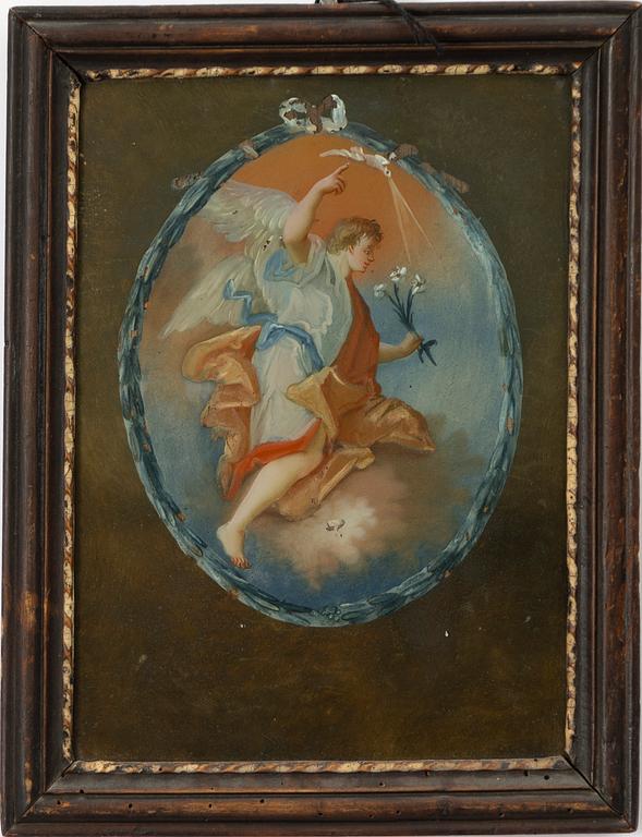 Glasmålning, omkring 1800, Ängel.