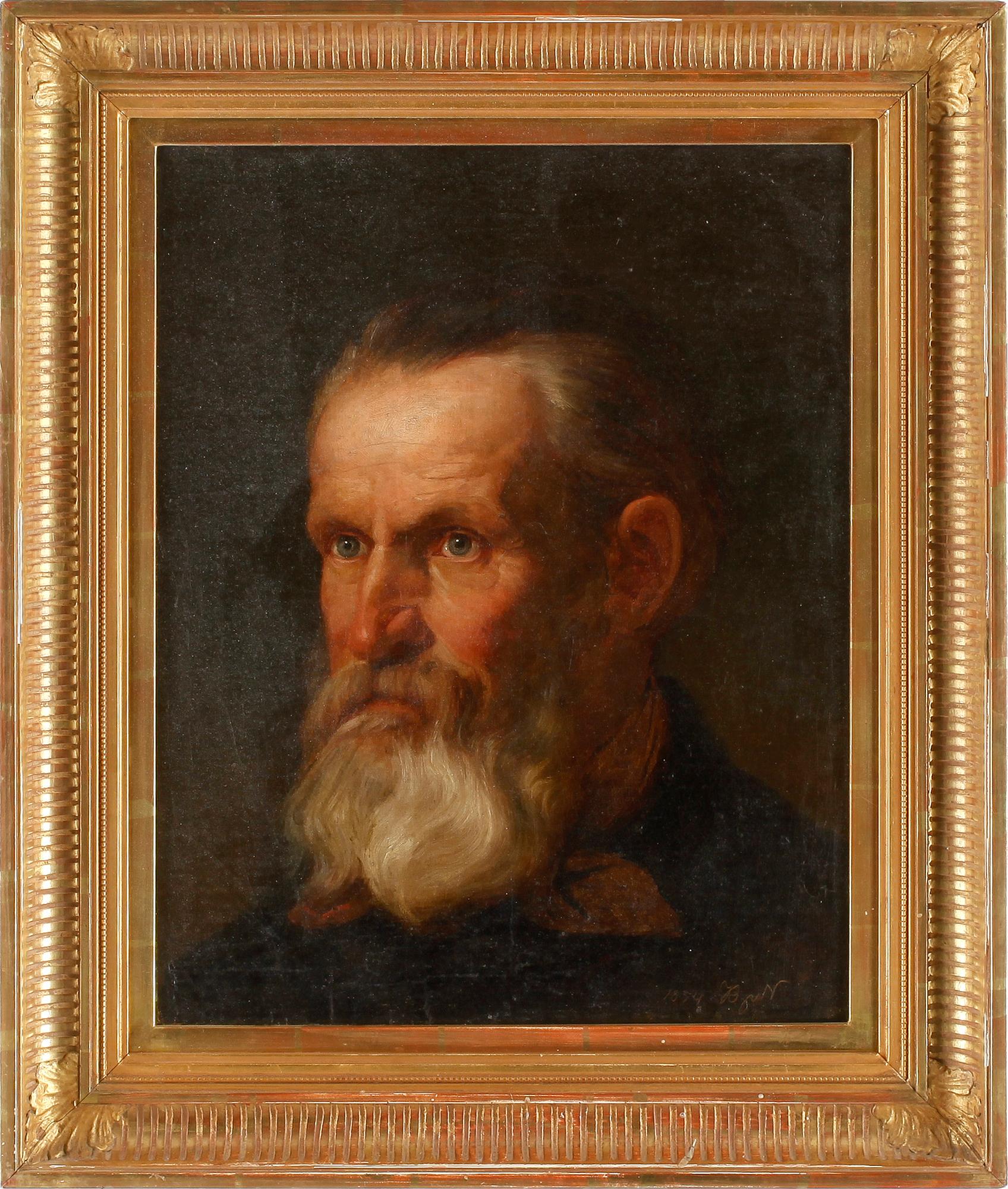 OKÄND KONSTNÄR, olja på duk. Otydligt signerad och daterad 1854.