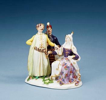 758. A Meissen figure group representing 'Polnische Verlobung', /.