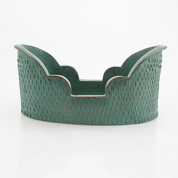 Signe Persson-Melin, a handsigned bronze "Barca" bowl later part of the 20th century Skånska Klockgjuteriet AB, Hannas.