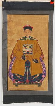 MÅLNINGAR, ett par, på duk, Kina.