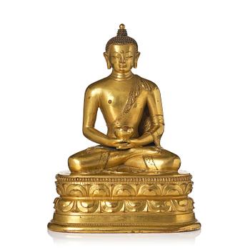 1248. A Mongolian Gilt Bronze Figure of Buddha, Zanabazar school, 18th century.