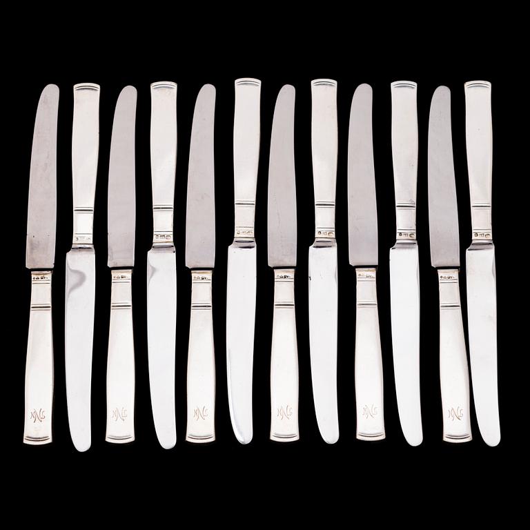 JACOB ÄNGMAN, a 102-piece silver cutlery set 'Rosenholm' for GAB Stockholm 1937.