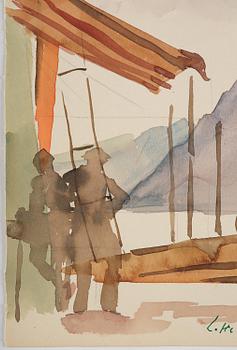 Lotte Laserstein, Harbour scene from Southern Europe.