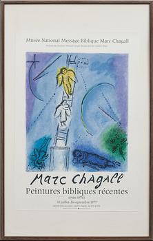 MARC CHAGALL, efter. Utställningsaffisch. Nice 1977.