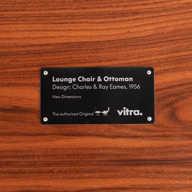 Charles & Ray Eames, Armchair with ottoman, "Lounge chair", Vitra, 21st century.