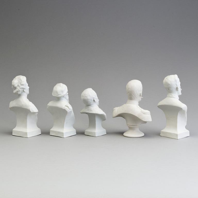 NINE PARIAN BUSTS, Gustafsberg and Rörstrand, ca 1900.