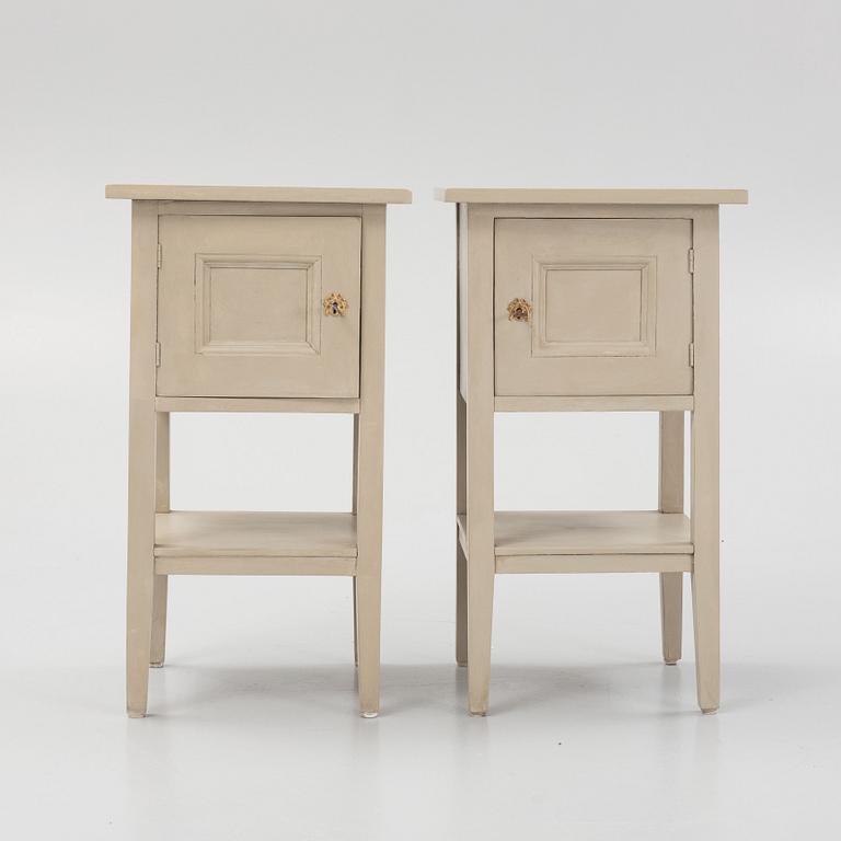 Bedside tables, a pair, first half of the 20th century.