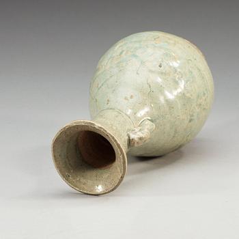 A celadon glazed vase, Yuan dynasty (1271-1368).
