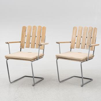 Arthur Lindquist, matbord och karmstolar, 8 st, modell A2, Grythyttans stålmöbler, 2000-tal.