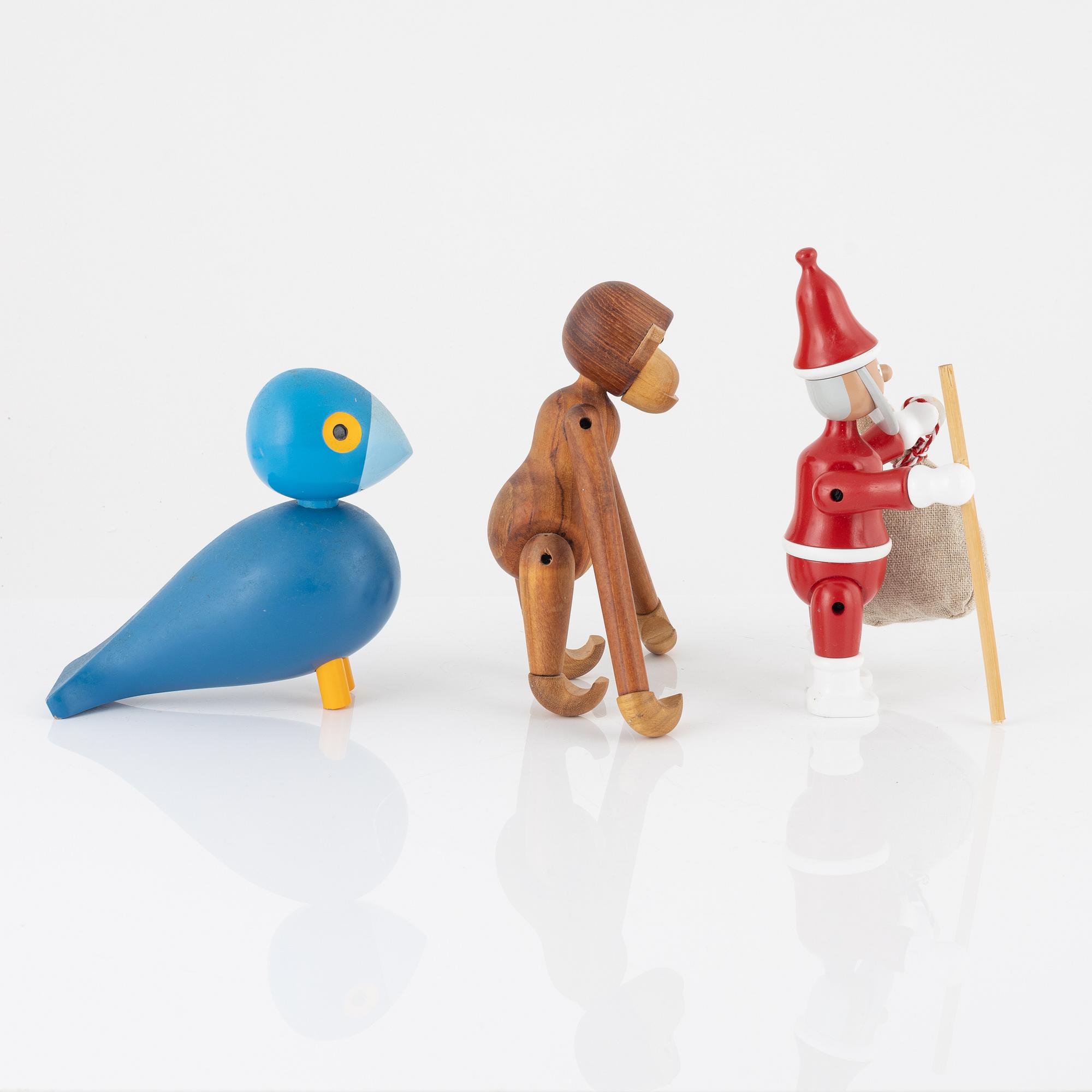 Kay Bojesen, figuriner, 3 st, Kay Bojesen Design, Danmark.