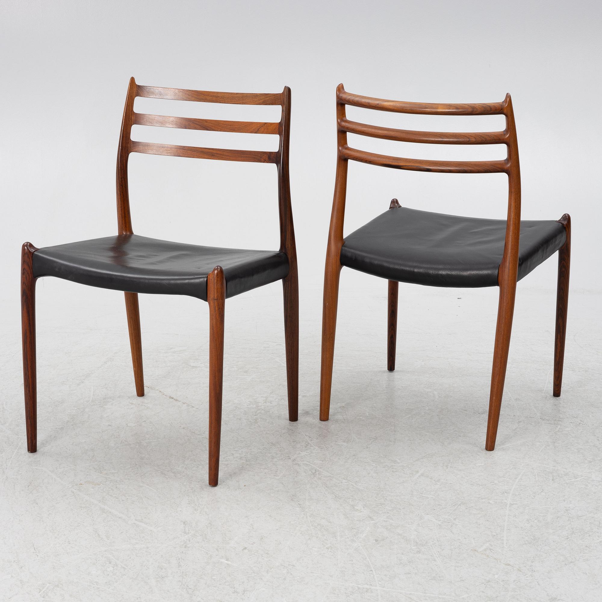 Niels Otto Møller, a five-piece dining suite, JL Møller, Denmark, 1965.