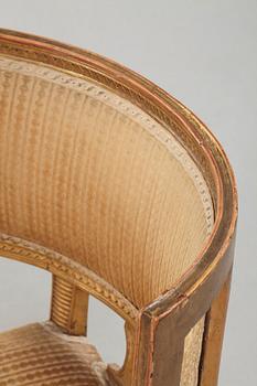 A pair of Swedish late Gustavian 1790's klismos chairs.