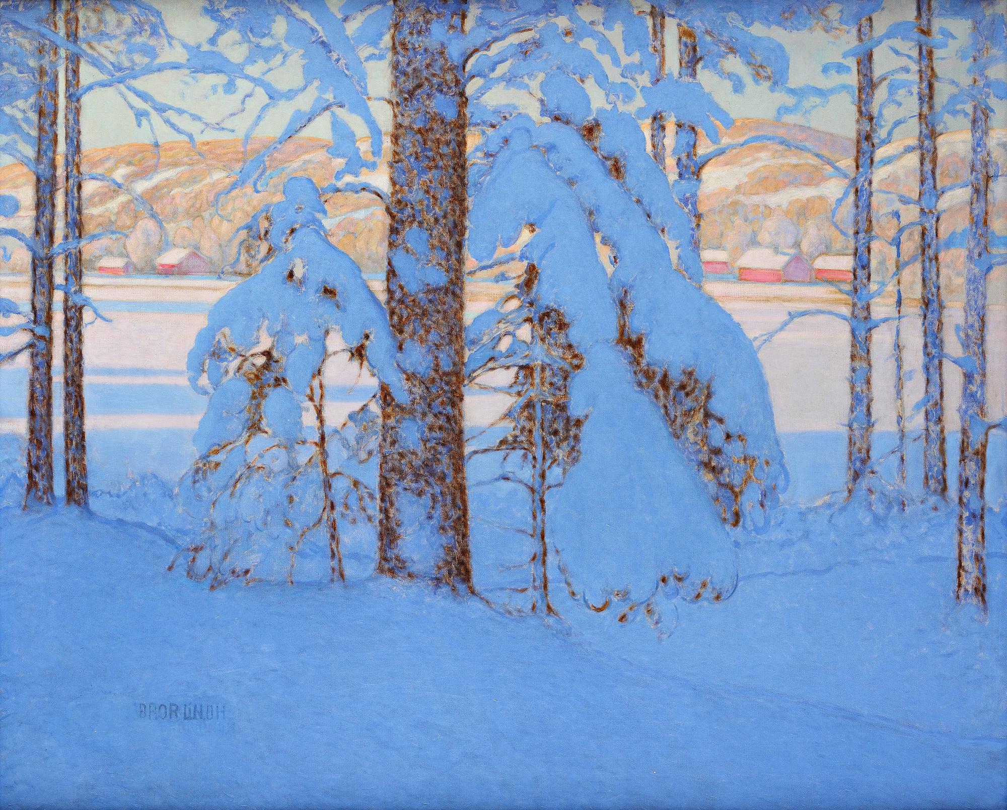Bror Lindh, Winter landscape from the province of Värmland in Sweden.