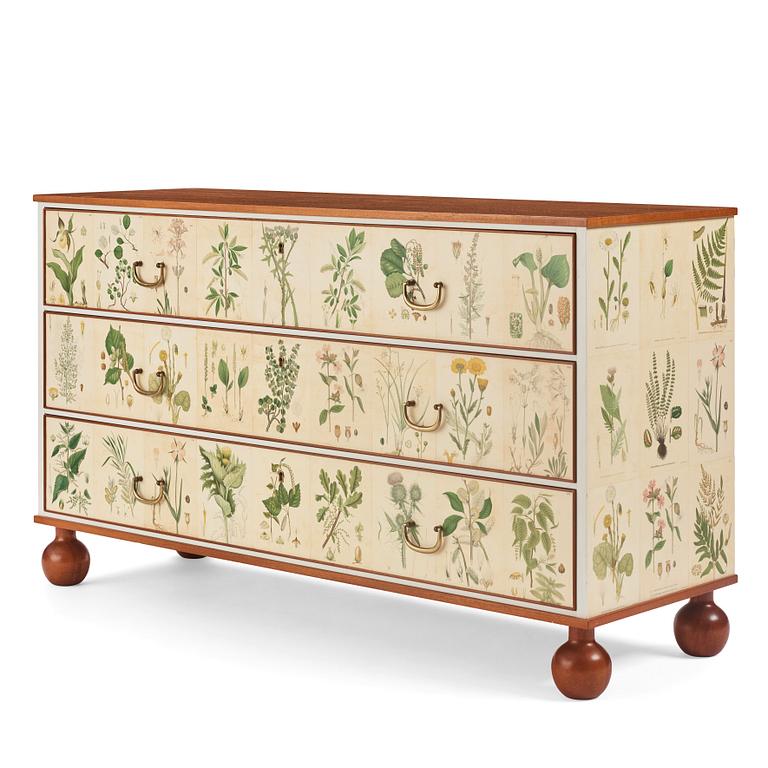 Josef Frank, a "Flora" chest of drawers, Firma Svenskt Tenn, Sweden, probably 1970s.